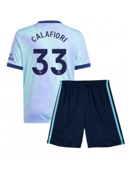Arsenal Riccardo Calafiori #33 Replika Tredje Kläder Barn 2024-25 Kortärmad (+ byxor)
